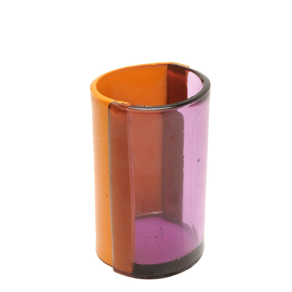 Enzo Mari Soft Resin Vase Small - Orange and Purple