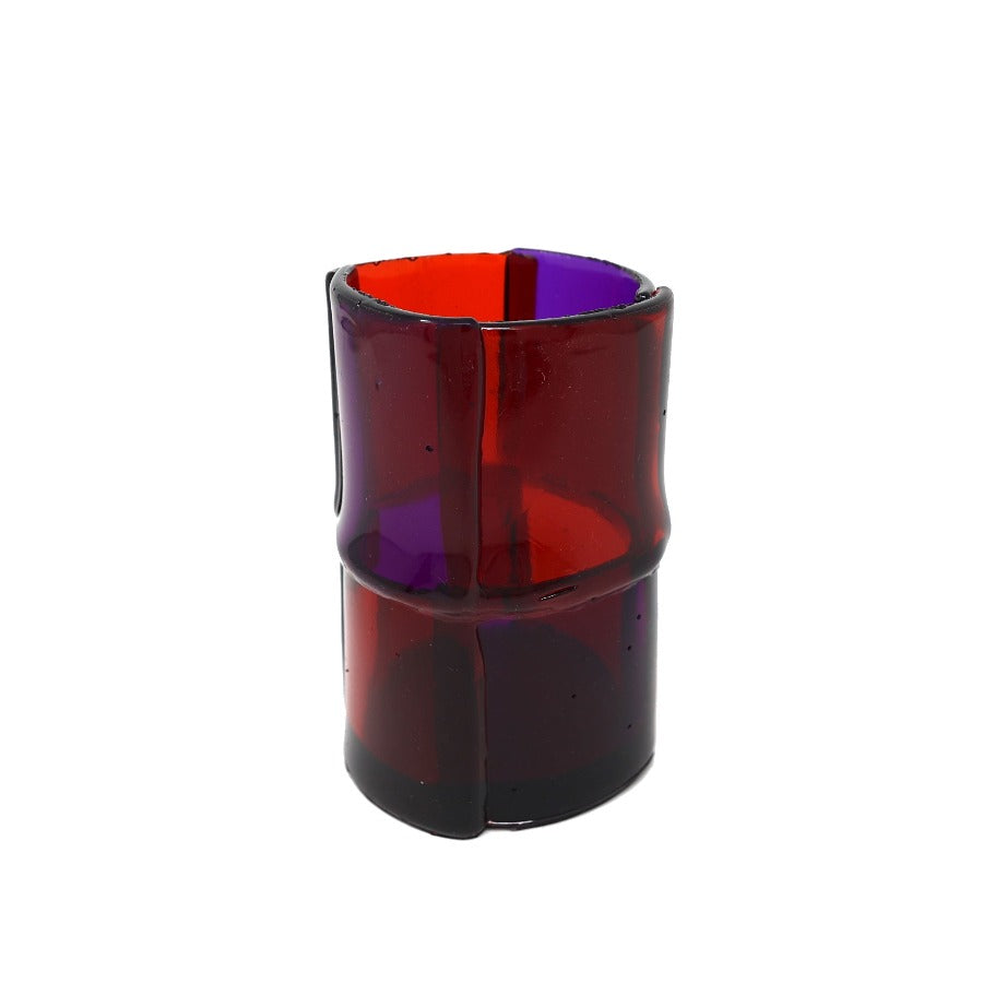 Red and blue resin vase
