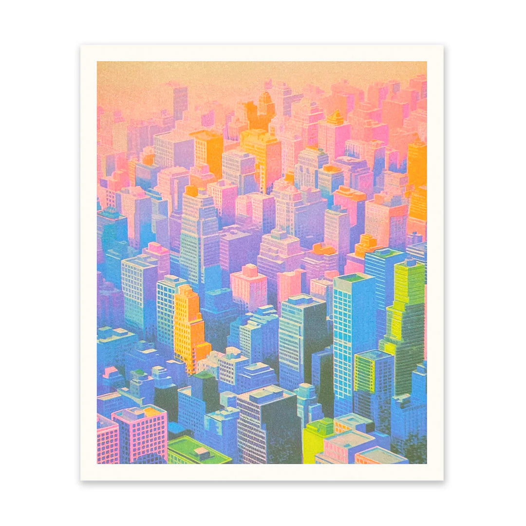 Gradient Skyscrapers Print - 30x25cm