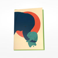 Mother & Baby Elephant Greetings Card