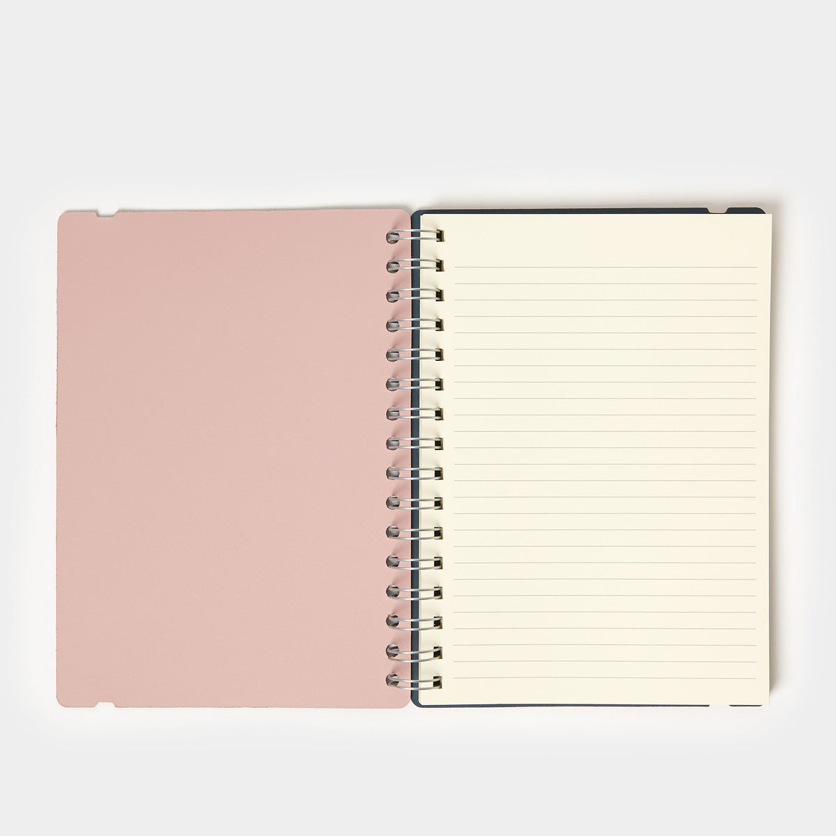 Cuero Two Toned Petrol and Soft Pink A5 Leather Notebook