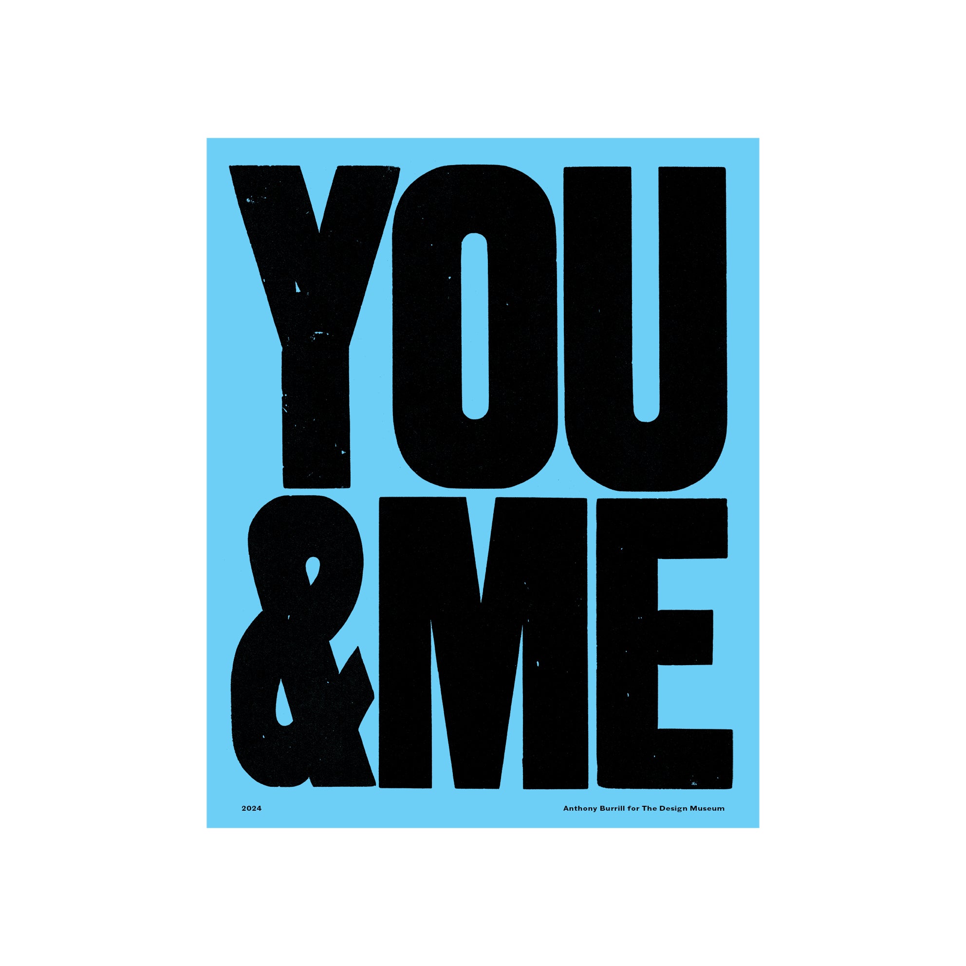 Anthony Burrill Blue Signed You & Me Print - 40 x 50 cm