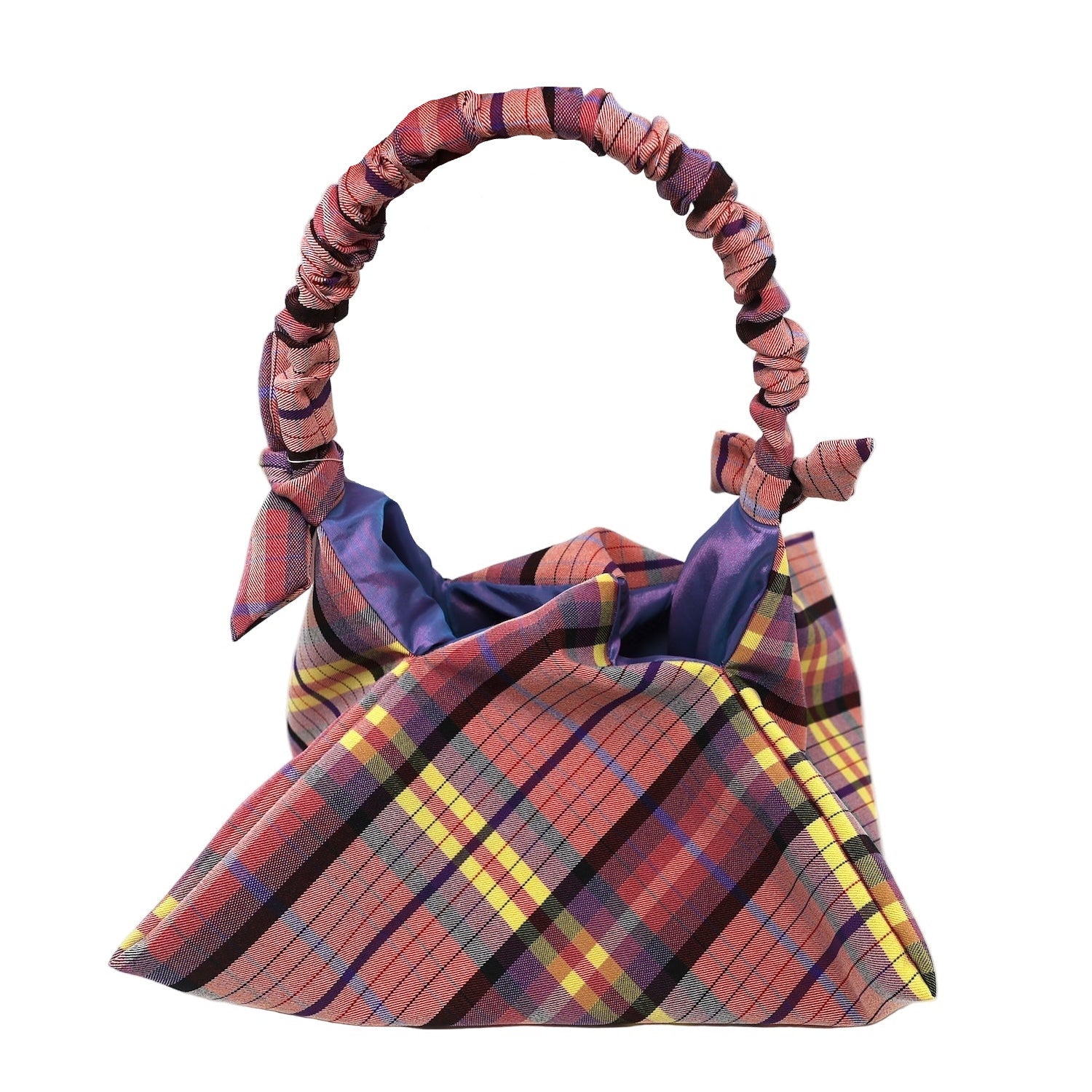 Pink tartan handbag
