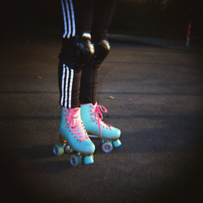 Roller blading person shot on vintage camera