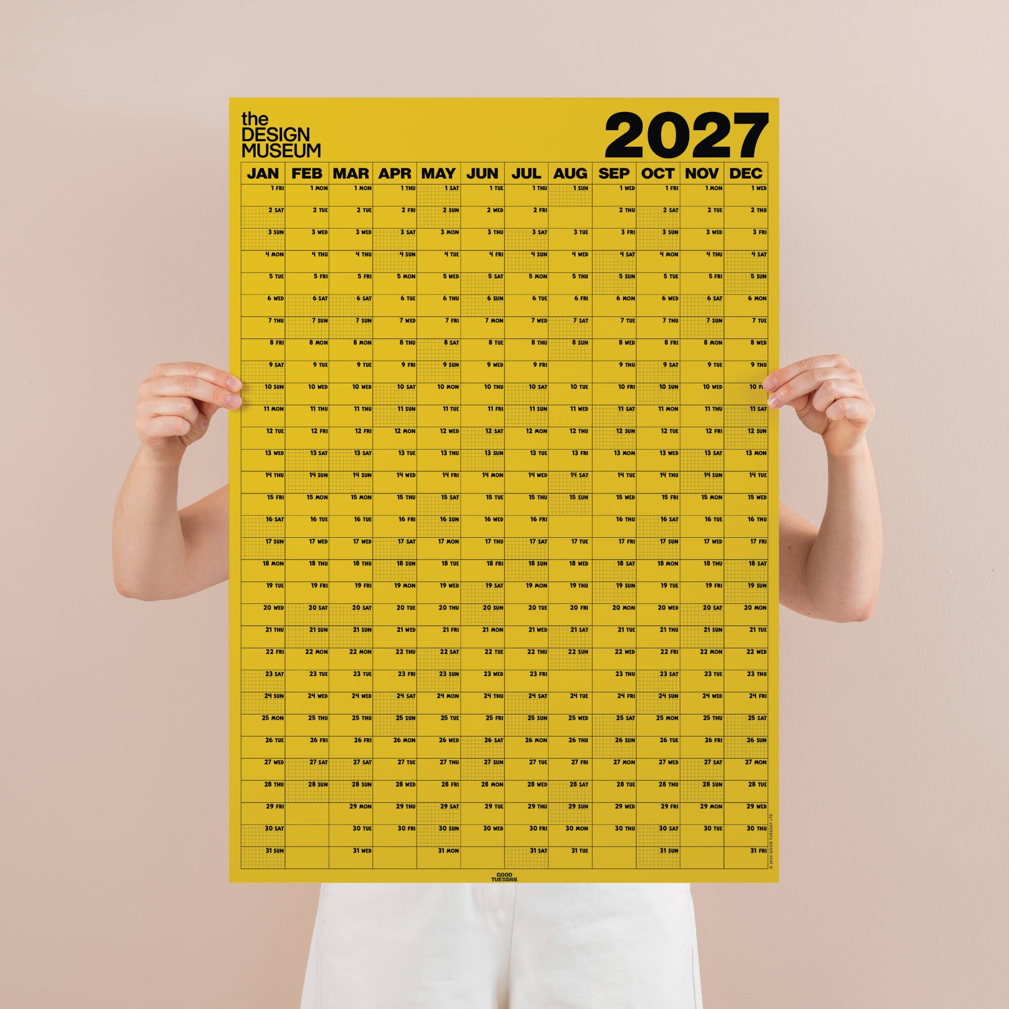 the Design Museum x Good Tuesday 2027 Yellow Wall Planner
