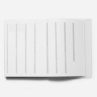 Open planner with numbers on a white background
