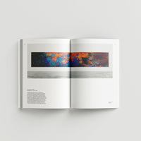 Inside page of Ai Weiwei catalogue with colourful lego painting on a gallery wall.