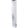 Tall, thin, metallic object on a white background