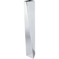 Tall, thin, metallic object on a white background