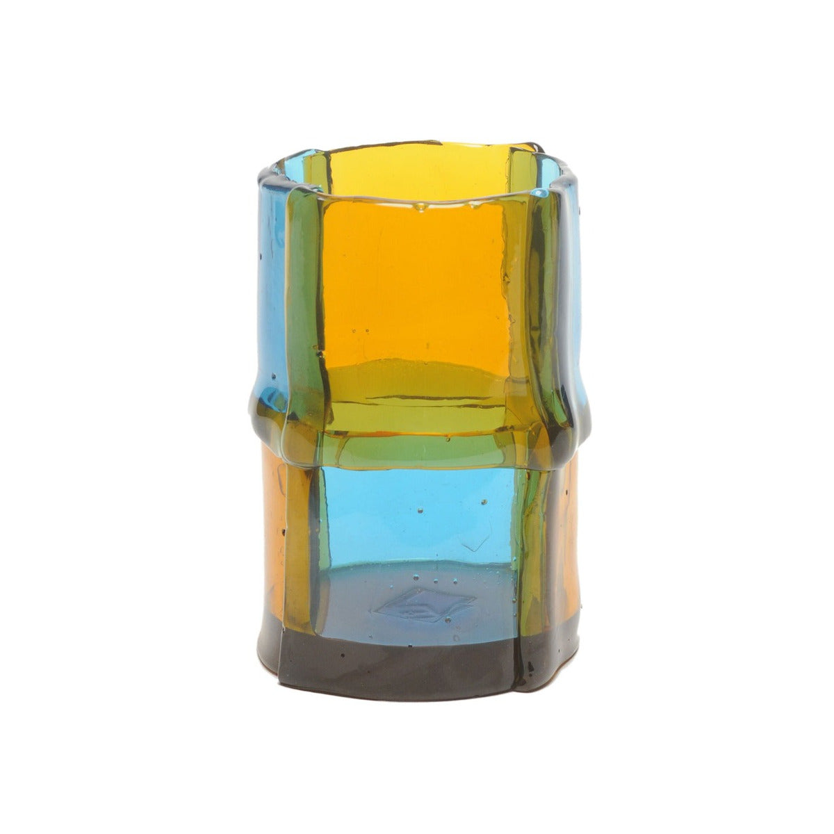 Enzo Mari Soft Resin Vase Small - Yellow and Blue