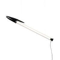 Black BIC pen lamp on a white background