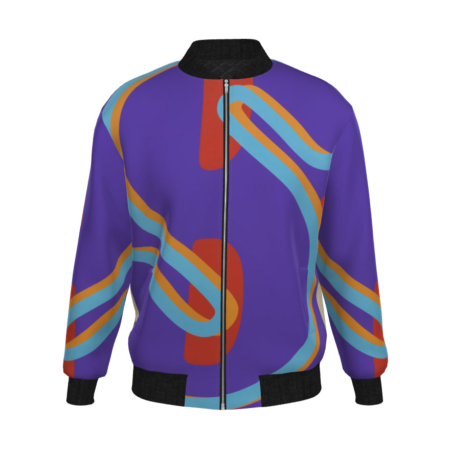 Colorful jacket with abstract pattern on a white background