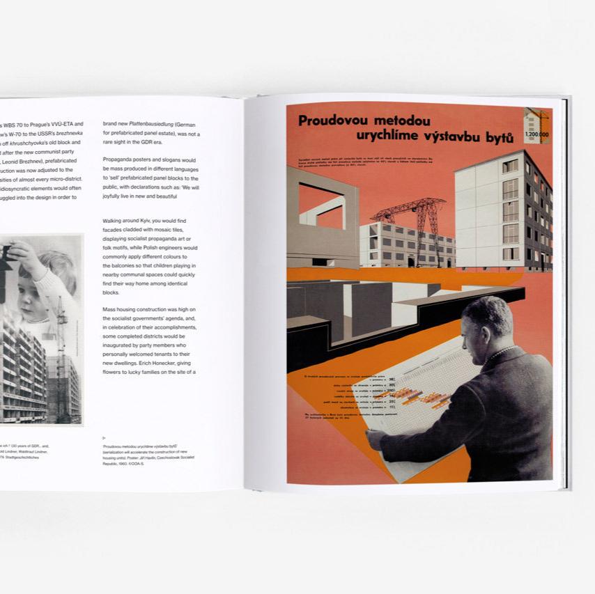 Inside pages of a book about architecture