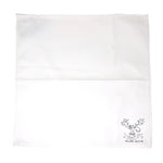 White napkin with moose illustration