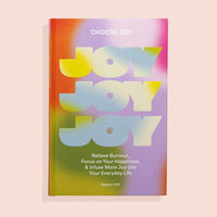Front over of Choose Joy Book with a colourful abstract background.