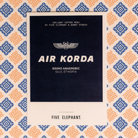 Air Korda coffee menu with decorative border on a patterned background