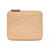 custard cream biscuit shaped leather purse/ coin wallet with zipper.