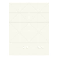 A flat sheet of paper with faint grid and diagonal guide lines for folding, labeled 'Valley fold' and 'Mountain fold' at the bottom, on a white background with a small blue-green mark near the lower right.