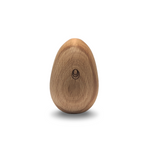 wooden darning egg on a white background