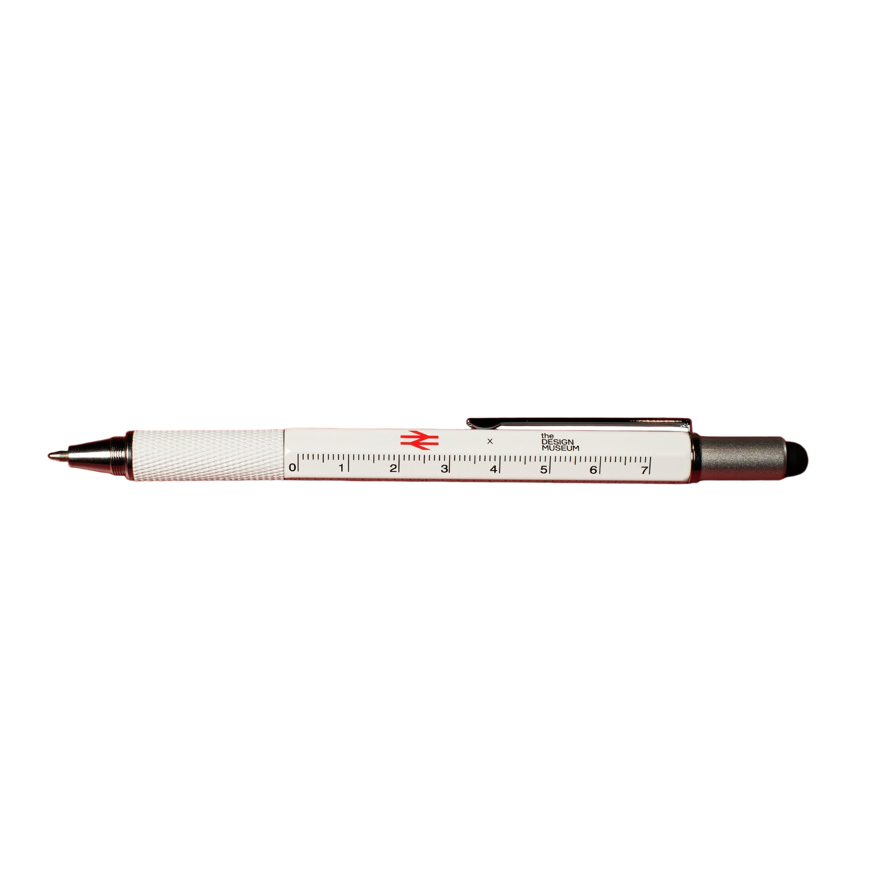 Double Arrow Rail Logo Pen by the Design Museum - White