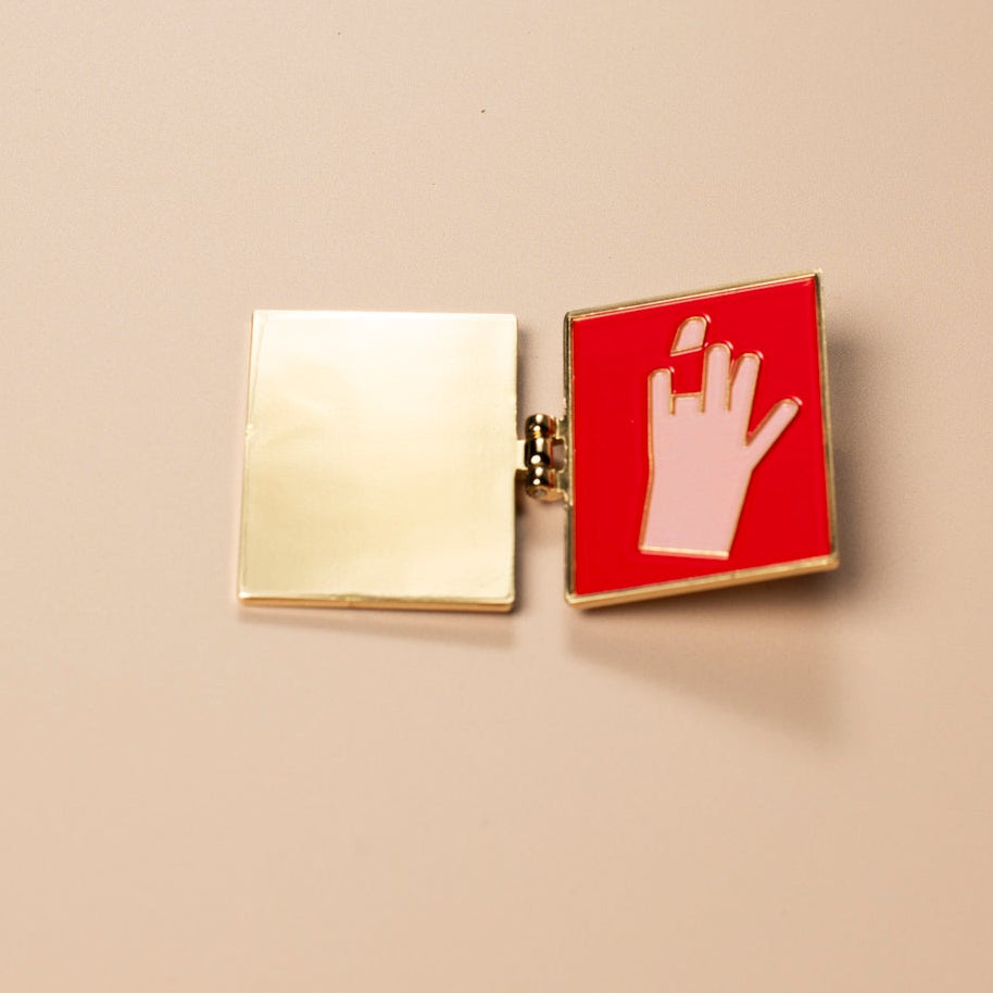 Open Wes Anderson pin badge