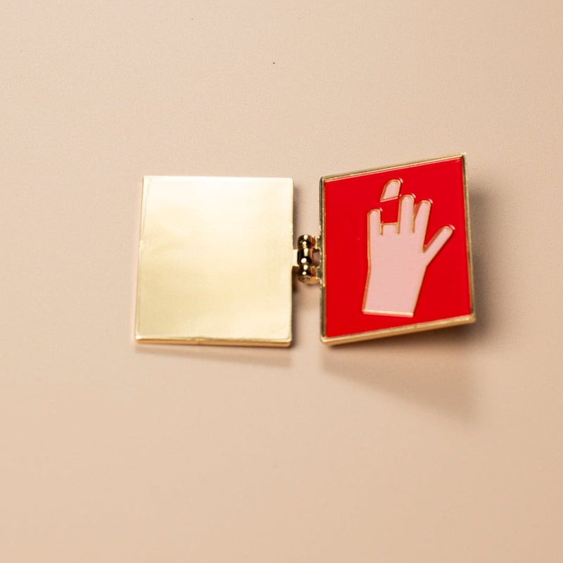 Open Wes Anderson pin badge