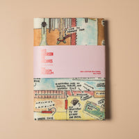 Decorative tea towel with vintage-style text and graphics on a beige background