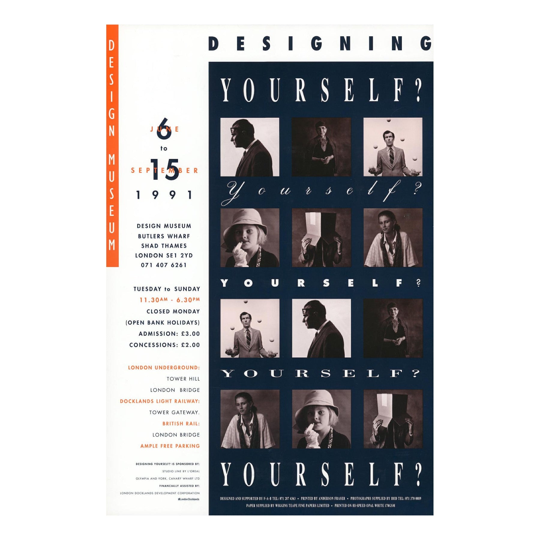 Designing Yourself 1991 Unframed Archive Exhibition Poster - 75 x 50 cm