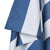 Dock & Bay Towel white and blue stripes highlighting edge detail on white background.
