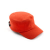 Orange cap with a black band on a white background