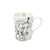 White fine china mug with Tim Burton illustration