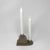 Double Candle Holder Grey