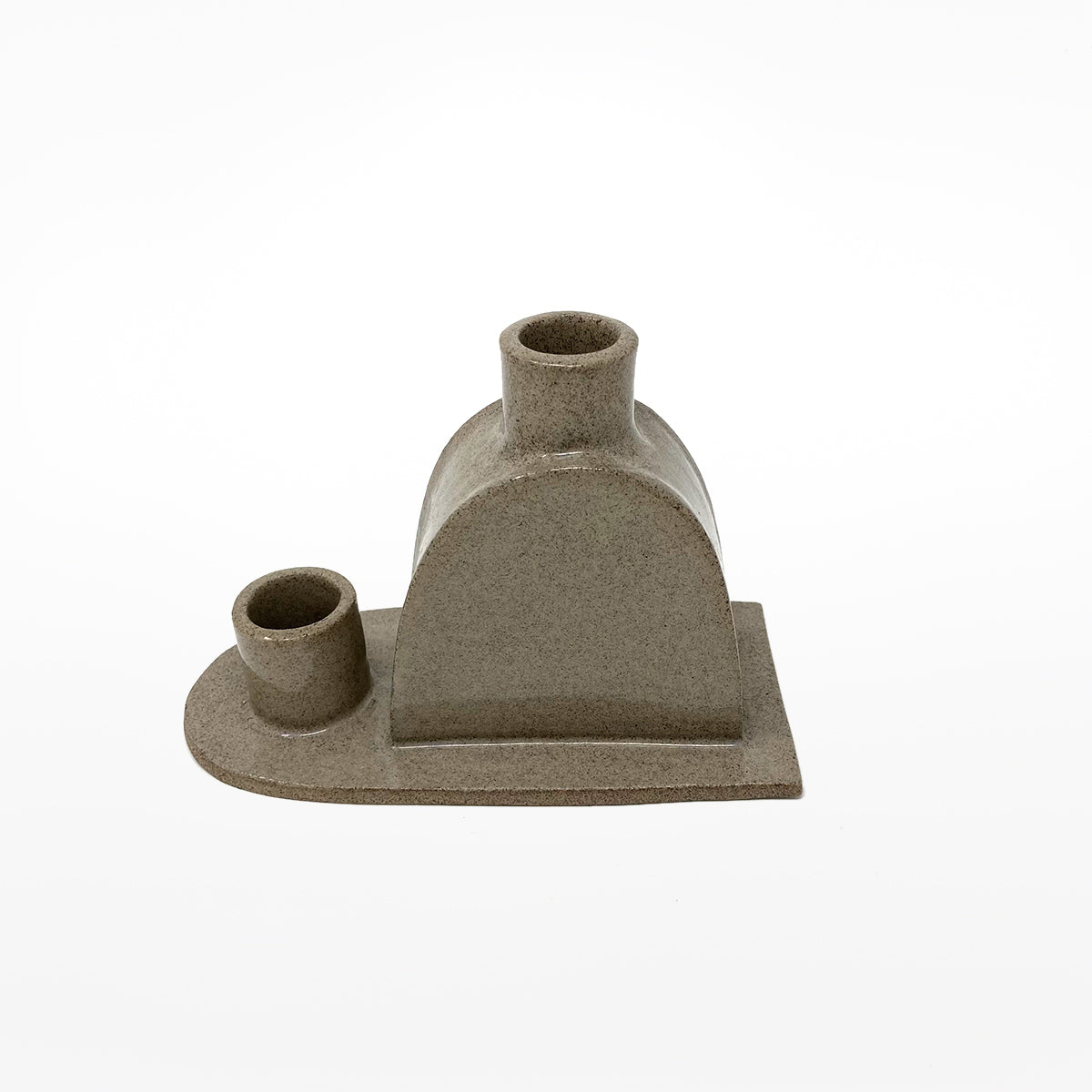 Double Candle Holder Grey