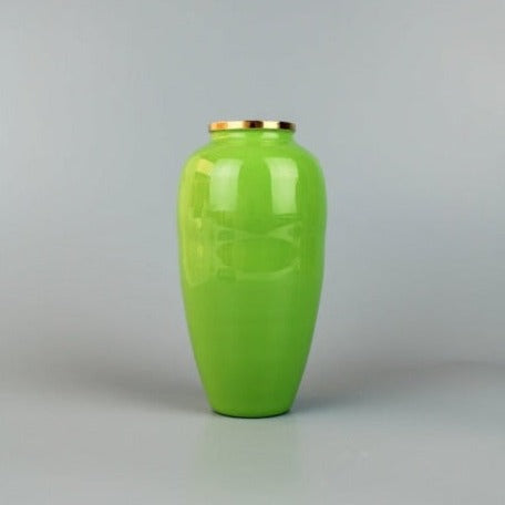 Enamel vase in green