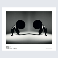 art print of two people leaning backwards