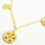 Gold coin charm necklace