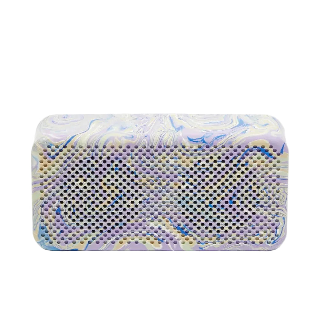 Speaker in purple and white