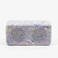 Speaker in purple and white