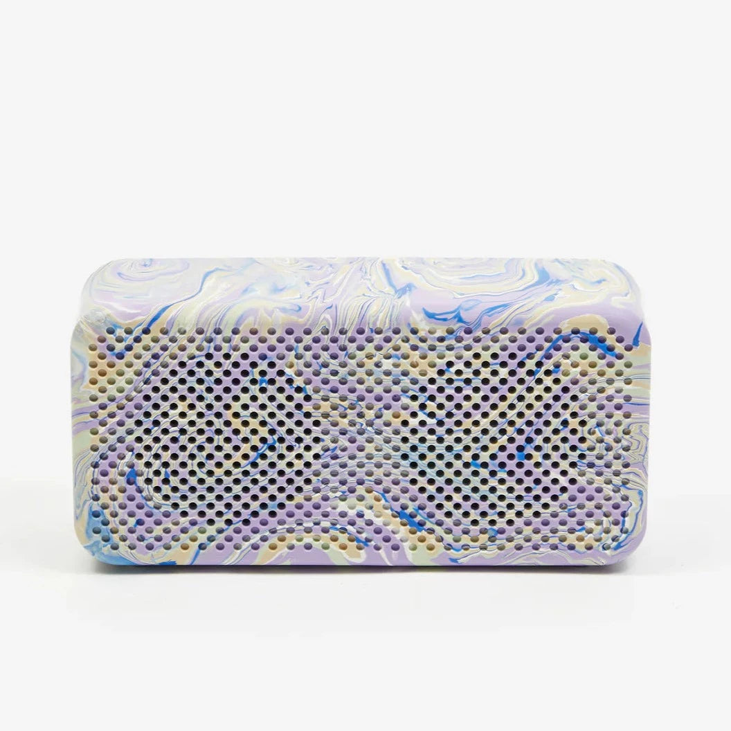 Speaker in purple and white