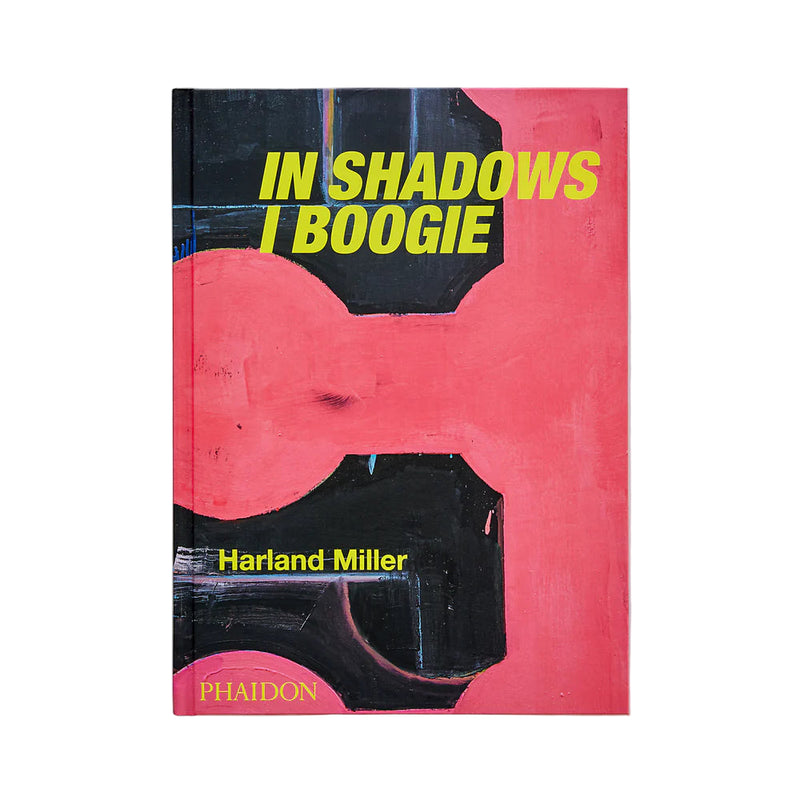 Pink and black front cover of an art book by Harland Miller