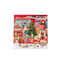 iwako Christmas-themed eraser set packaging on a white background