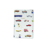 Passport holder with vehicle illustrations on a white background