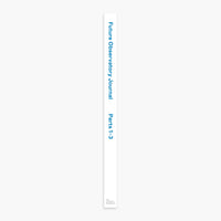 A slim white journal spine or cover edge shown vertically on a plain white background, with blue text reading 'Future Operator's Journal' and 'Part 3 of 3' plus a small gray logo near the bottom.