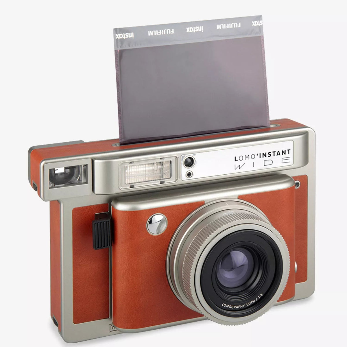 Vintage-style camera with a screen on a white background
