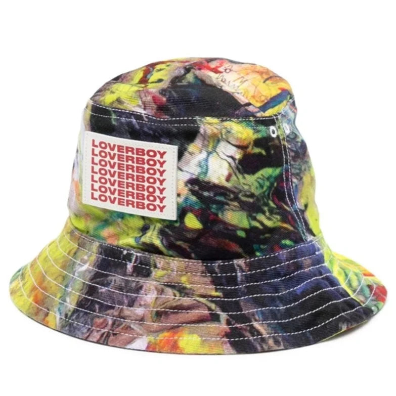 Loverboy bucket hat with multi colour print
