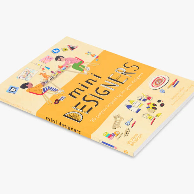 Book titled 'mini DESIGNERS' on a white background