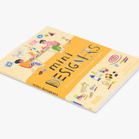 Book titled 'mini DESIGNERS' on a white background