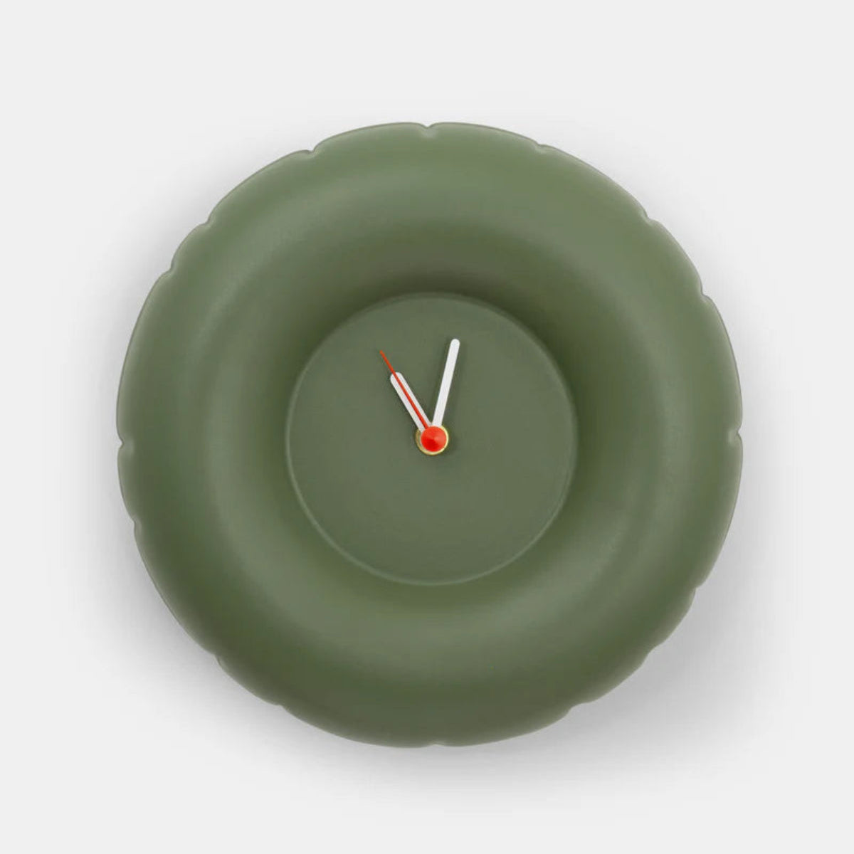 A round green minimalist designed clock