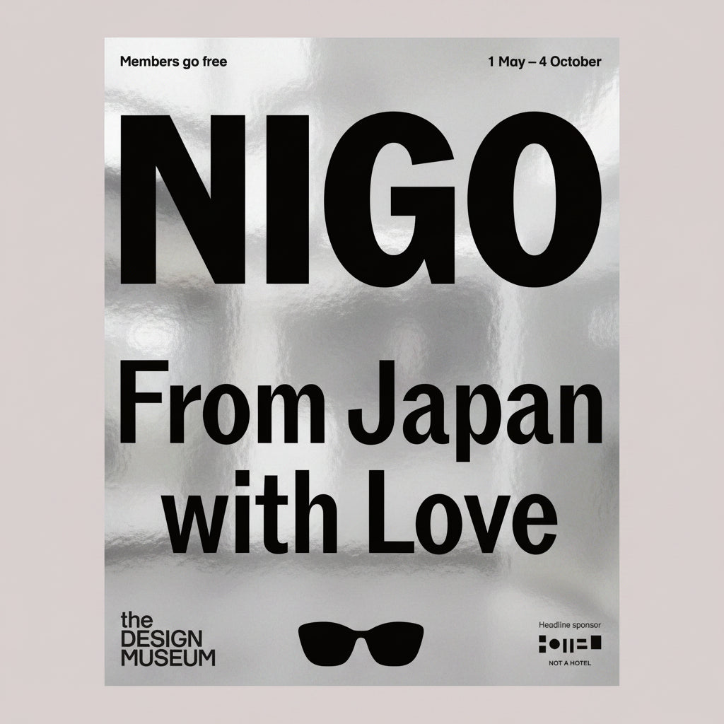 Poster for 'NIGO: From Japan with Love' exhibition at the Design Museum.