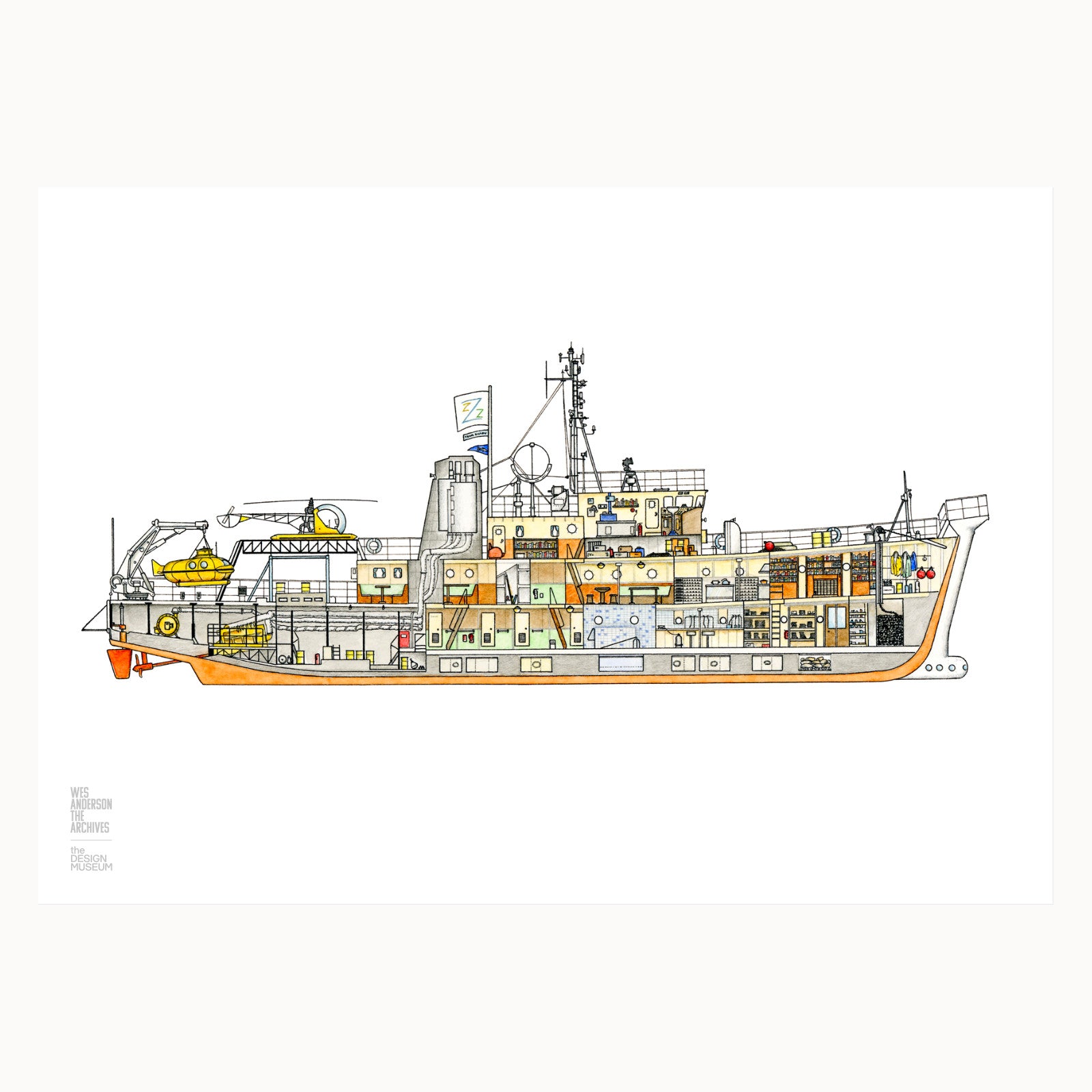 Cross section of a ship illustration